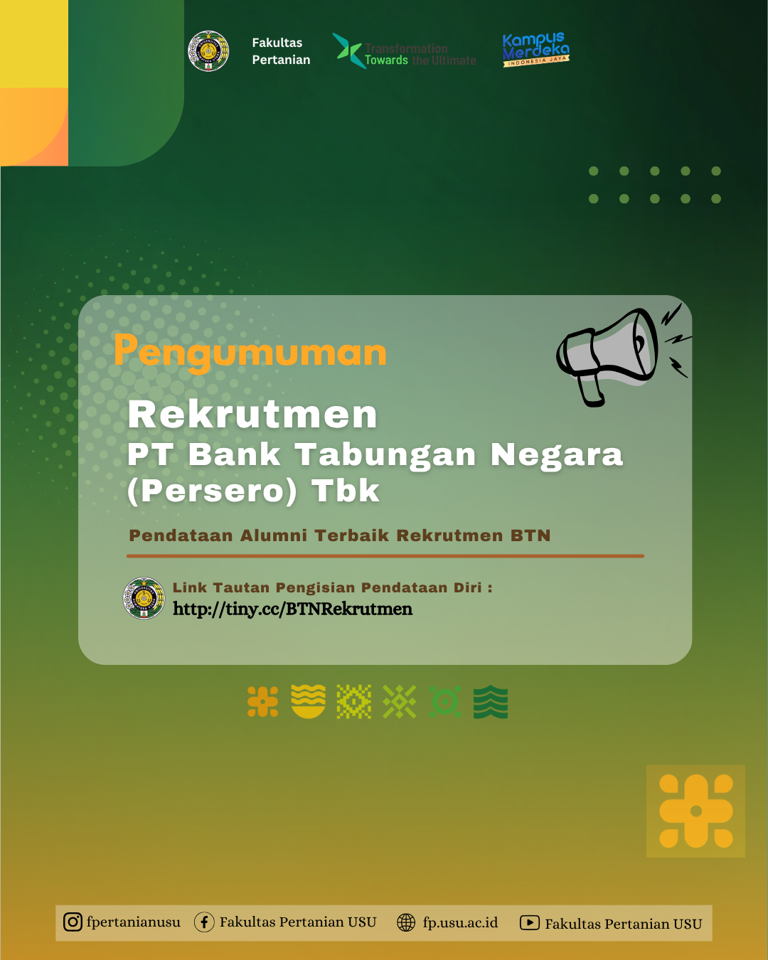 Lowongan Karier PT Bank Tabungan Negara (Persero) Tbk untuk Alumni Universitas Sumatera Utara